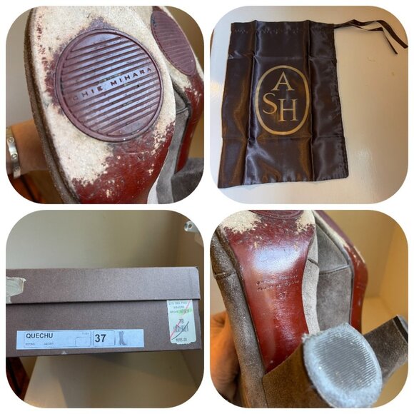 Chie Mihara QUECHU Suede Vintage Lace Up Knee High Rounded Toe Boots 7 - Picture 7 of 15